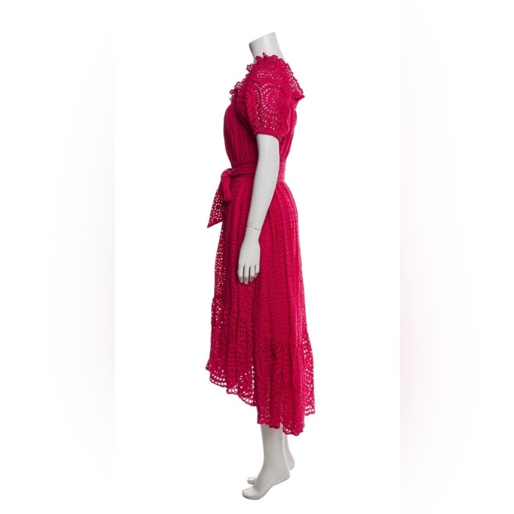 Ulla Johnson Hollie Lace Midi Dress Sz 2 Red Feminine Boho - Picture 4 of 10